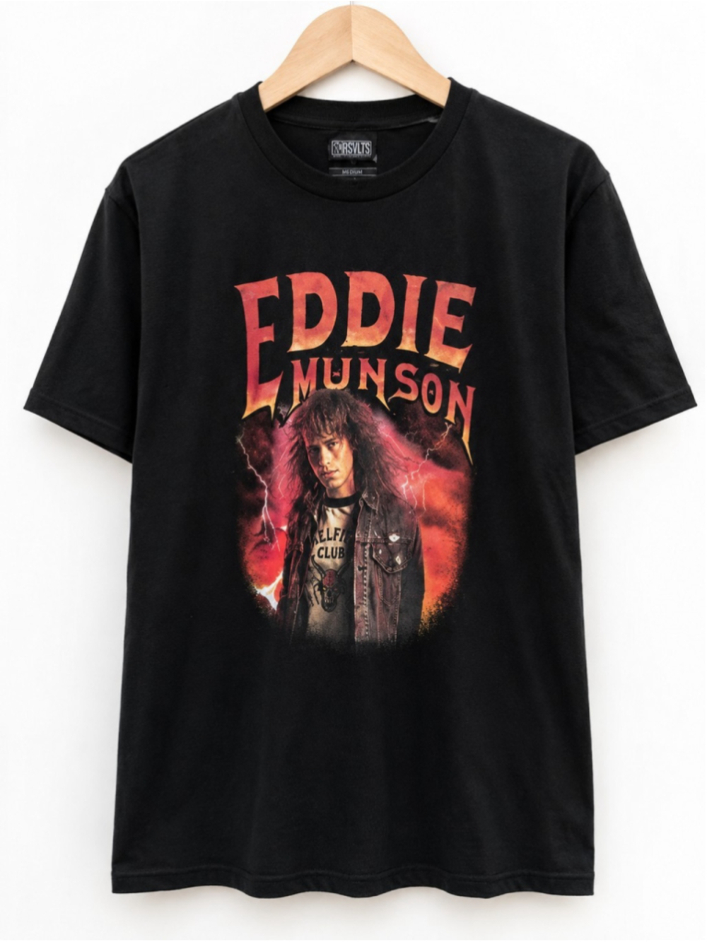 Stranger Things T-Shirt Men Large Black Eddie Munson Graphic Sci Fi Netflix